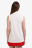 Moschino White with Paillettes Logo Sleeveless Top Size 42