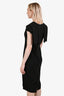 Alexander McQueen Black Crepe V Neck Midi Dress Size 46