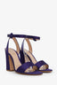 Gianvito Rossi Purple Satin Ankle Strap Tandi Sandals Size 38