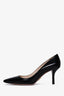 Prada Black Leather Pointed Toe Pumps Size 37