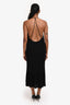 Ba&sh Black Crinkle Sleeveless Midi Dress Size S