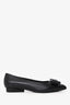 Salvatore Ferragamo Black Calf Leather Viva Bow Ballerina Flats Size 7