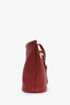 Celine Red Leather Clasp Bucket Bag