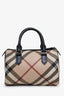 Burberry Beige Novacheck Coated Canvas Boston Bag
