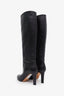 Gucci Black Leather Georgina GG Heel Boots Size 37