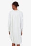 Chloe White Satin Ruffle Tie Detail Long Sleeves Dress Size 38