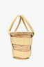 Demellier Straw/Yellow Leather 'Santorini' Mini Top Handle Bag