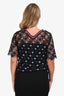 Sandro Black/Blue Star Lace Top Size 2