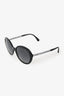 Pre-loved Chanel™ Black/Silver Acetate Frame Chain Sunglasses