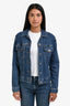 Burberry London Blue Denim Medium Wash Logo Jacket Size 4