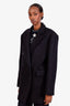 Loulou Studio Black Wool Double Breasted Coat Size L