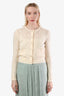 Gucci Cream Wool GG Perforated Cardigan Size XXS