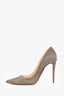 Christian Louboutin Gold/Silver Sparkle Spike Detail Heels Size 37.5