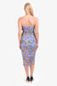Veronica Beard Light Blue Multicolour Floral Print Ruched Mini Dress Size 2