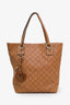 Gucci Brown Leather GG Signature Medium Charm Tote