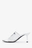 Prada White PVC Vinyl Logo Mules 36