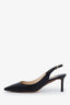 Jimmy Choo Black Leather Slingback Heels Size 36.5