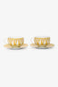 Hermès Yellow/White Soleil d'Hermès Porcelain Cup and Saucer Set X2