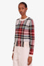 Chloe Multicolour Wool Cashmere Plaid Fringe Sweater Size XS