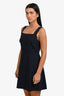 Theory Navy Linen Blend Square Neck Mini Dress Size 6
