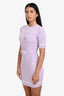 Pre-loved Chanel™ 2022 Purple Ribbed Knit Midi Dress with Belt Size 40