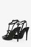 Valentino Black Leather Gunmetal Rock Studs 'Cage 100' Size 40
