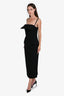 Sportmax Black Square Fold Over Maxi Dress Size 10