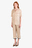 Gucci Cream Silk 'Maison de L'Amour' Logo Graphic Motif Pant Set Size 38