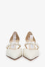 Jimmy Choo White Patent Leather Pearl Heels Size 36