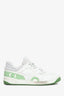 Gucci White and Green Leather and Canvas 'Basket Low' Sneakers Size 39