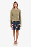 Isabel Marant Etoile Teal/Purple Quilted Zip Mini Skirt Size 40