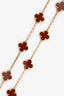 Van Cleef & Arpels 18K Yellow Gold Carnelian Vintage Alhambra 20 Motifs Necklace