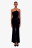 Roland Mouret Navy Velvet Strapless 'Carradine' Jumpsuit Size US 6