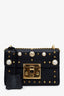 Gucci Black Leather Small Pearly Padlock Chain Bag