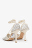 Bottega Veneta White Sparkle Stretch Heels Size 36.5