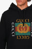 Gucci Black Logo Printed Oversized Hoodie Size XL Mens