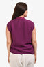 Lanvin Purple Silk Blend Boxy Sleeveless Blouse with Floral Size 40