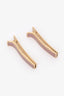 Miu Miu Pink/Gold Toned Engraved Hair Clips Set of 2