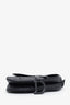 Christian Dior Black Leather Oblique Embossed Saddle Bag With Canvas Strap