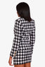 Balmain Black/White Houndstooth Tweed Double Breasted Blazer + Mini Skirt Set Size 36