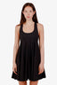 Theory Black Cotton Button Cross-Back Mini Dress Size 2