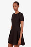 Valentino Black Pleated Flared Mini Dress Size 38