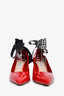 Miu Miu Red Patent Leather Pumps with Ribbon Details Size 37