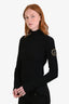 Pre-loved Chanel™ 1996A Black Ribbed Cashmere Turtleneck Sweater Size 38