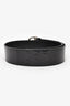 Christian Dior Black Patent Leather Logo 'D' Belt Size 80