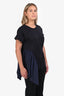 Dries Van Noten Black Asymmetrical Short Sleeve T-Shirt Size M