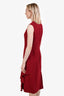 Alexander McQueen Raspberry Silk Ruffle Sleeveless Midi Dress Size 46