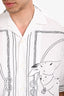 Jacquemus White Cotton 'Le Paysan' Dog Print Button Down Shirt Size 48 Mens