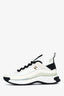 Pre-loved Chanel™ White/Black Leather CC Sneakers Size 37