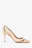 Aquazzura Cream Leather Mesh Pumps Size 39